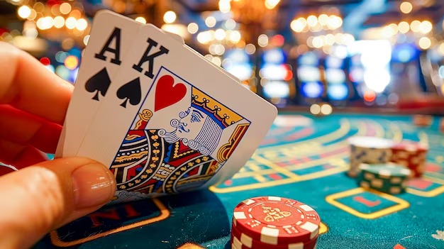 Live casino table with professional dealers